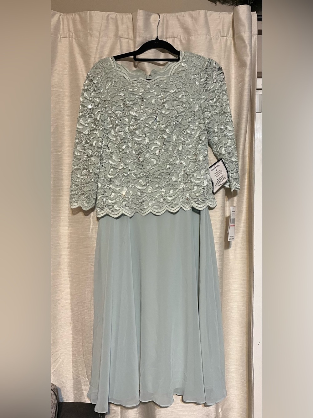 NWT Alex Evenings Mother of the Bride Sequin Tea Length Dress Size 10